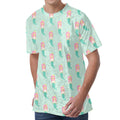Cute Mermaid Pattern Print Men's Velvet T-Shirt
