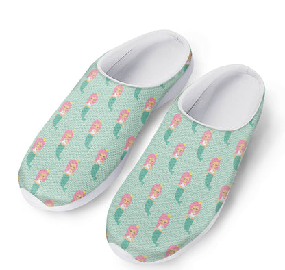 Cute Mermaid Pattern Print Mesh Casual Shoes