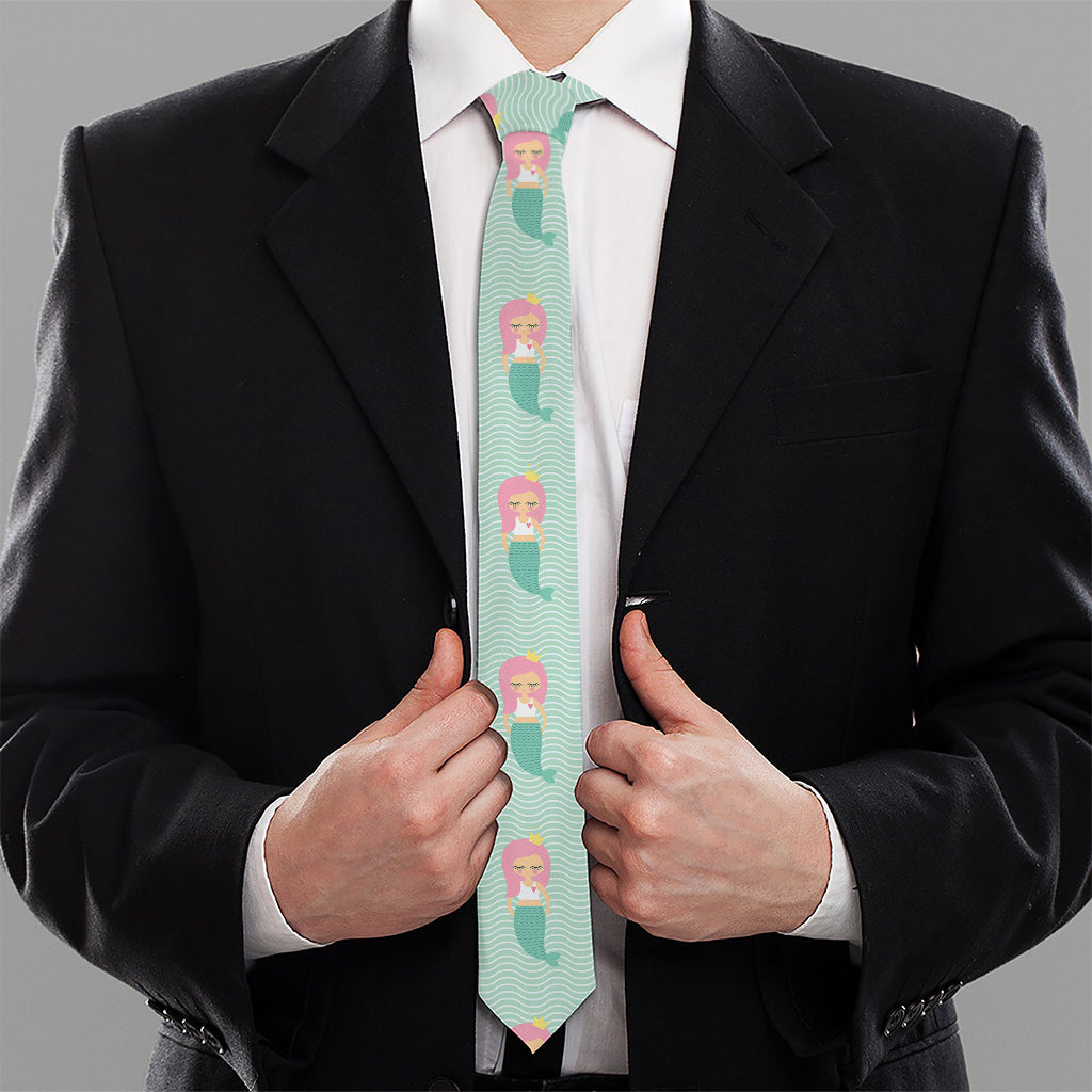 Cute Mermaid Pattern Print Necktie
