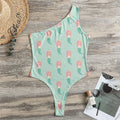 Cute Mermaid Pattern Print One Shoulder Bodysuit