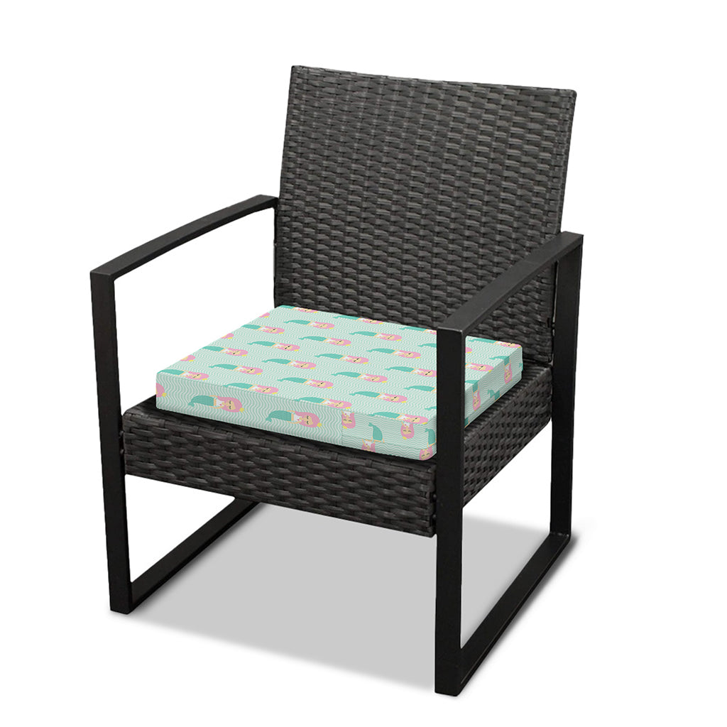 Cute Mermaid Pattern Print Outdoor Seat Cushion Cover