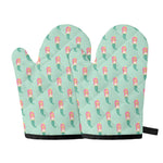 Cute Mermaid Pattern Print Oven Mitts