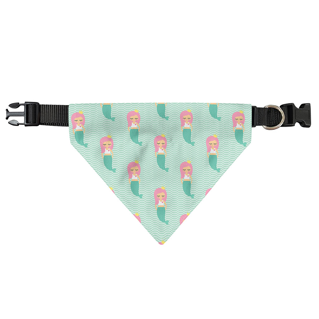 Cute Mermaid Pattern Print Over The Collar Dog Bandana