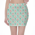 Cute Mermaid Pattern Print Pencil Mini Skirt