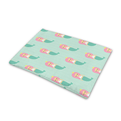 Cute Mermaid Pattern Print Pet Cooling Mat Cover