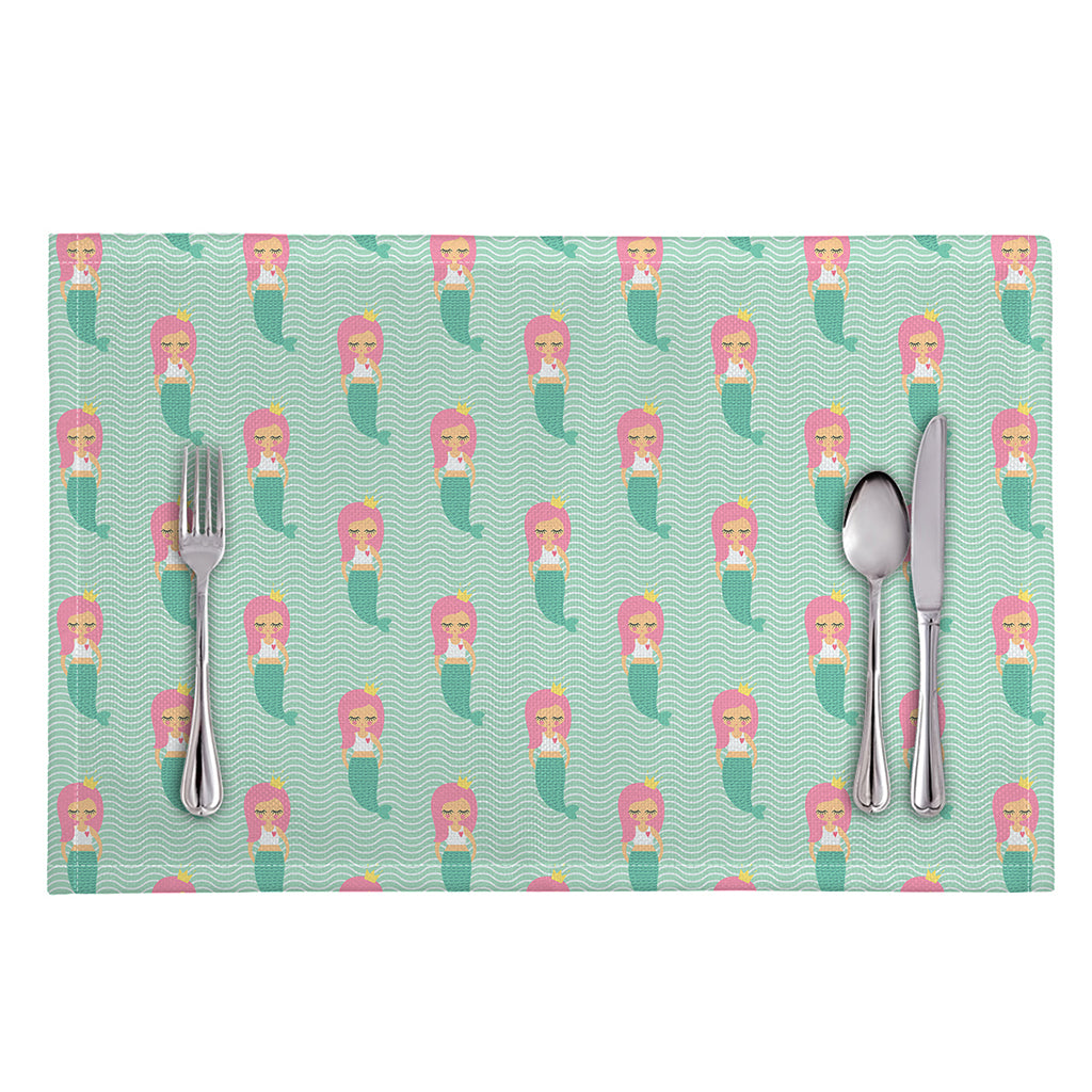 Cute Mermaid Pattern Print Placemat