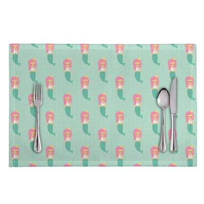 Cute Mermaid Pattern Print Placemat