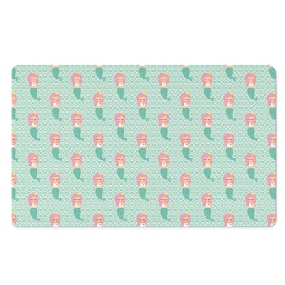 Cute Mermaid Pattern Print Polyester Doormat