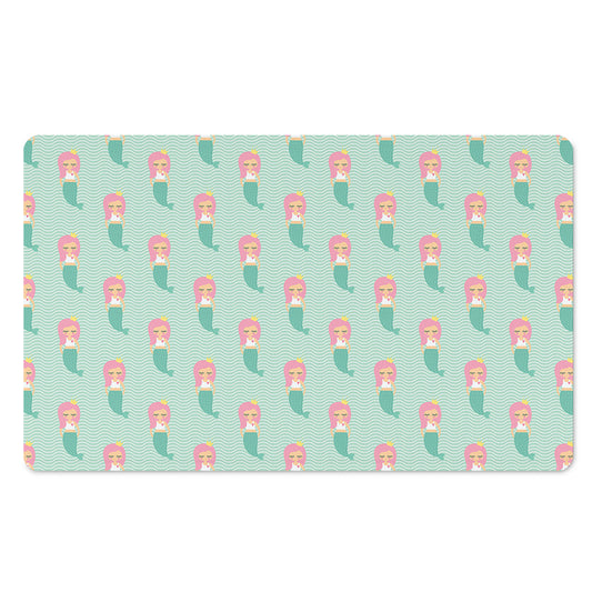 Cute Mermaid Pattern Print Polyester Doormat