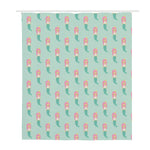 Cute Mermaid Pattern Print Polyester Shower Curtain