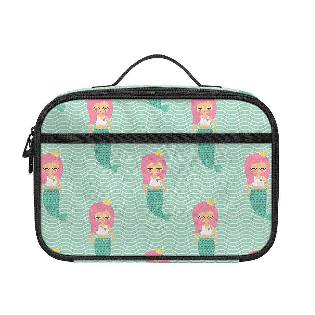 Cute Mermaid Pattern Print Portable Lunch Bag