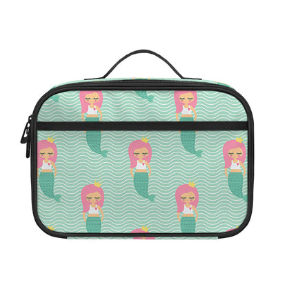 Cute Mermaid Pattern Print Portable Lunch Bag