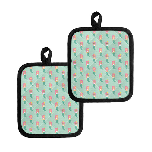 Cute Mermaid Pattern Print Pot Holders