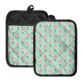 Cute Mermaid Pattern Print Pot Holders With Pocket