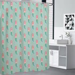 Cute Mermaid Pattern Print Premium Shower Curtain