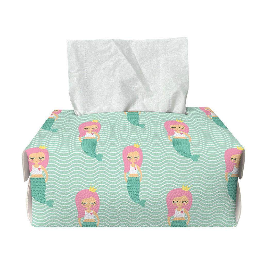 Cute Mermaid Pattern Print Rectangle Tissue Box Cover