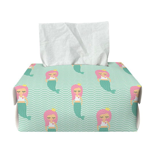 Cute Mermaid Pattern Print Rectangle Tissue Box Cover