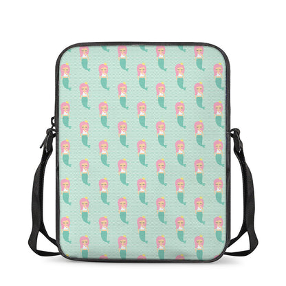 Cute Mermaid Pattern Print Rectangular Crossbody Bag