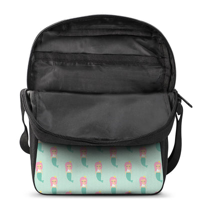 Cute Mermaid Pattern Print Rectangular Crossbody Bag