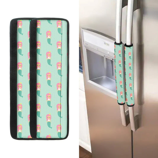 Cute Mermaid Pattern Print Refrigerator Handle Covers