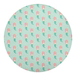 Cute Mermaid Pattern Print Round Blanket