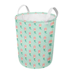 Cute Mermaid Pattern Print Round Laundry Basket