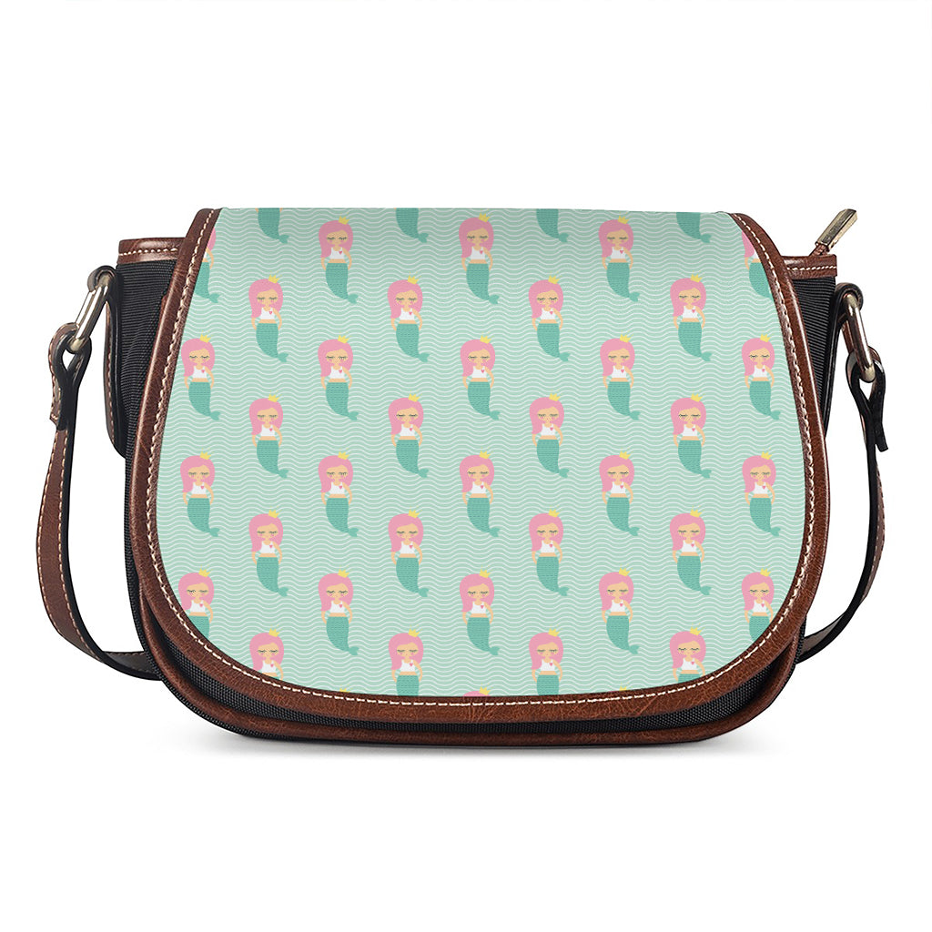 Cute Mermaid Pattern Print Saddle Bag