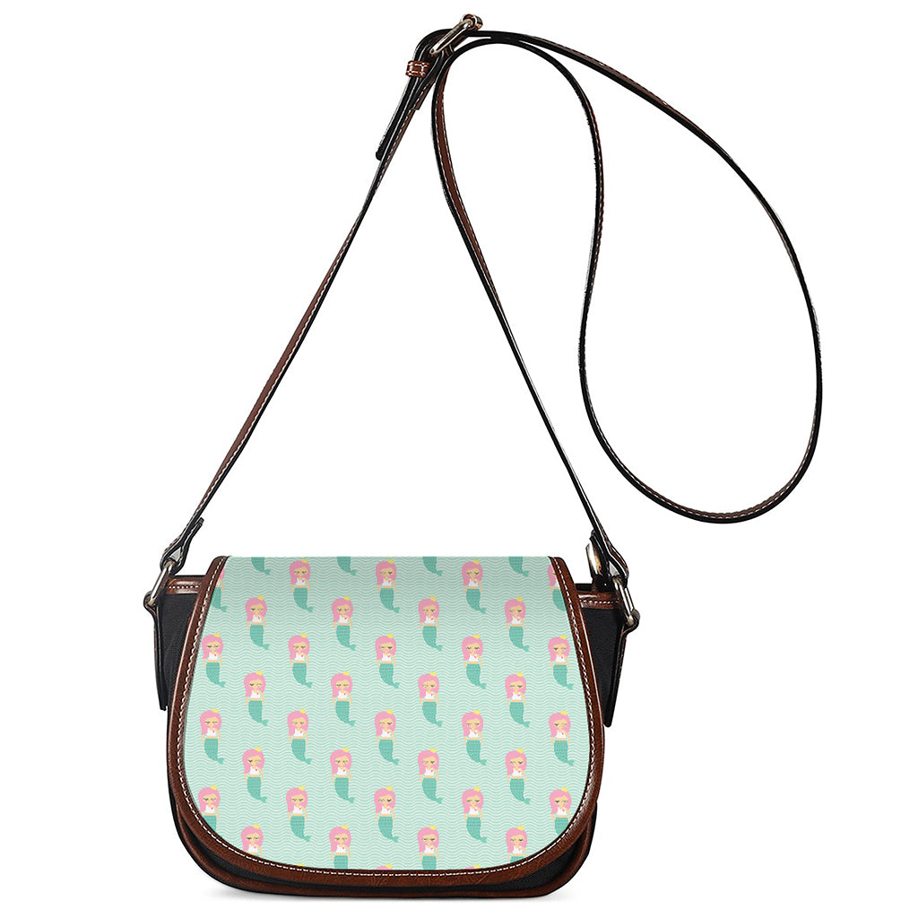 Cute Mermaid Pattern Print Saddle Bag