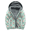 Cute Mermaid Pattern Print Sherpa Lined Zip Up Hoodie