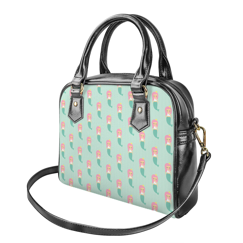 Cute Mermaid Pattern Print Shoulder Handbag