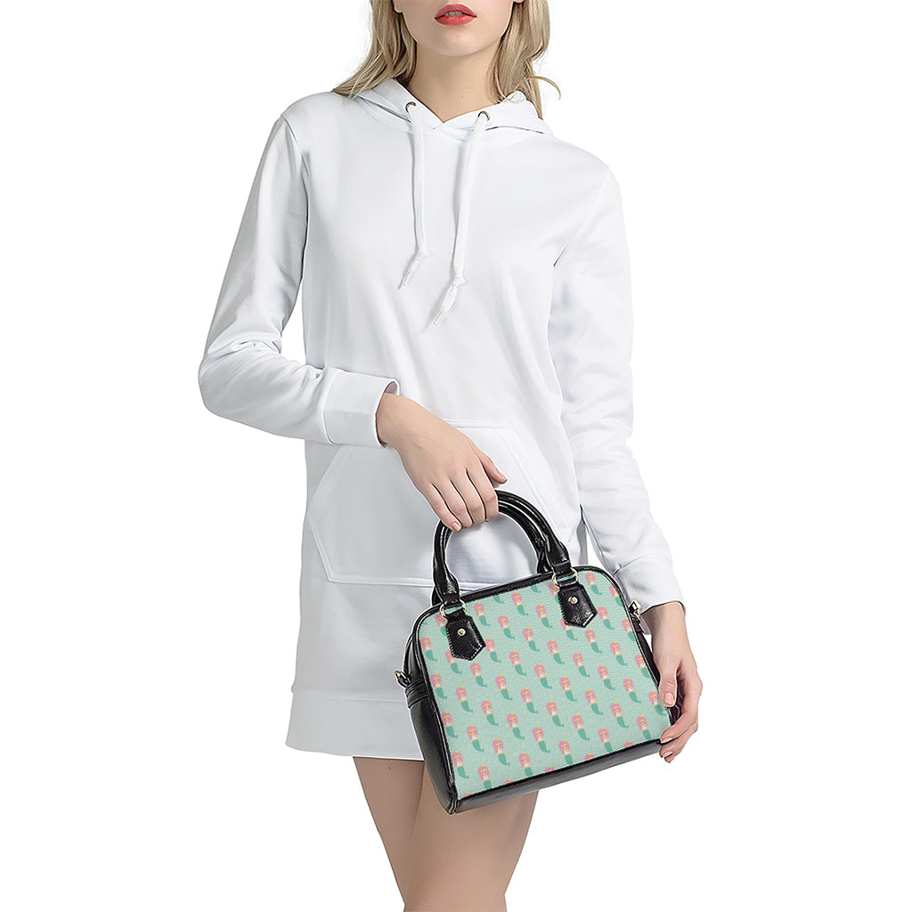 Cute Mermaid Pattern Print Shoulder Handbag