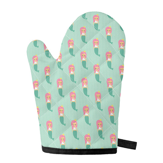 Cute Mermaid Pattern Print Single Oven Mitt