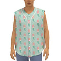 Cute Mermaid Pattern Print Sleeveless Baseball Jersey