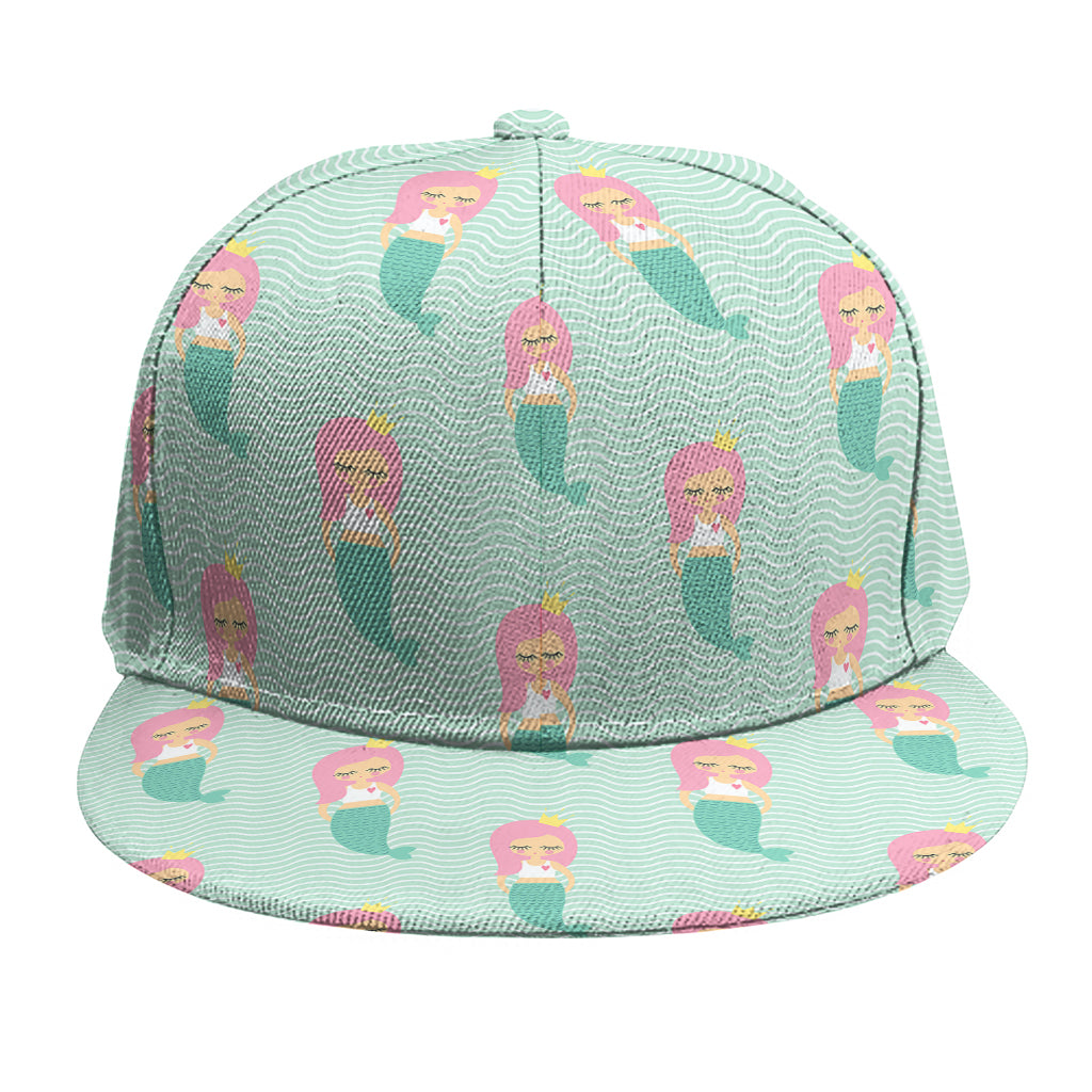 Cute Mermaid Pattern Print Snapback Cap