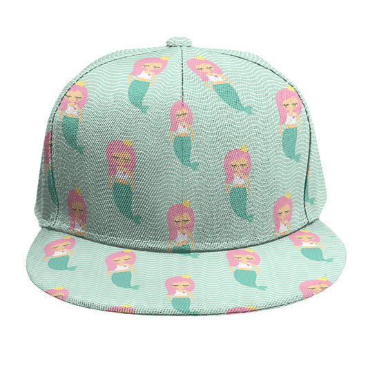 Cute Mermaid Pattern Print Snapback Cap