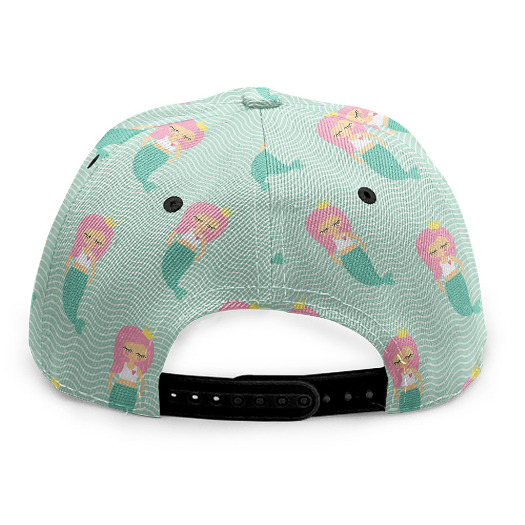 Cute Mermaid Pattern Print Snapback Cap