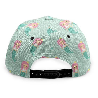 Cute Mermaid Pattern Print Snapback Cap
