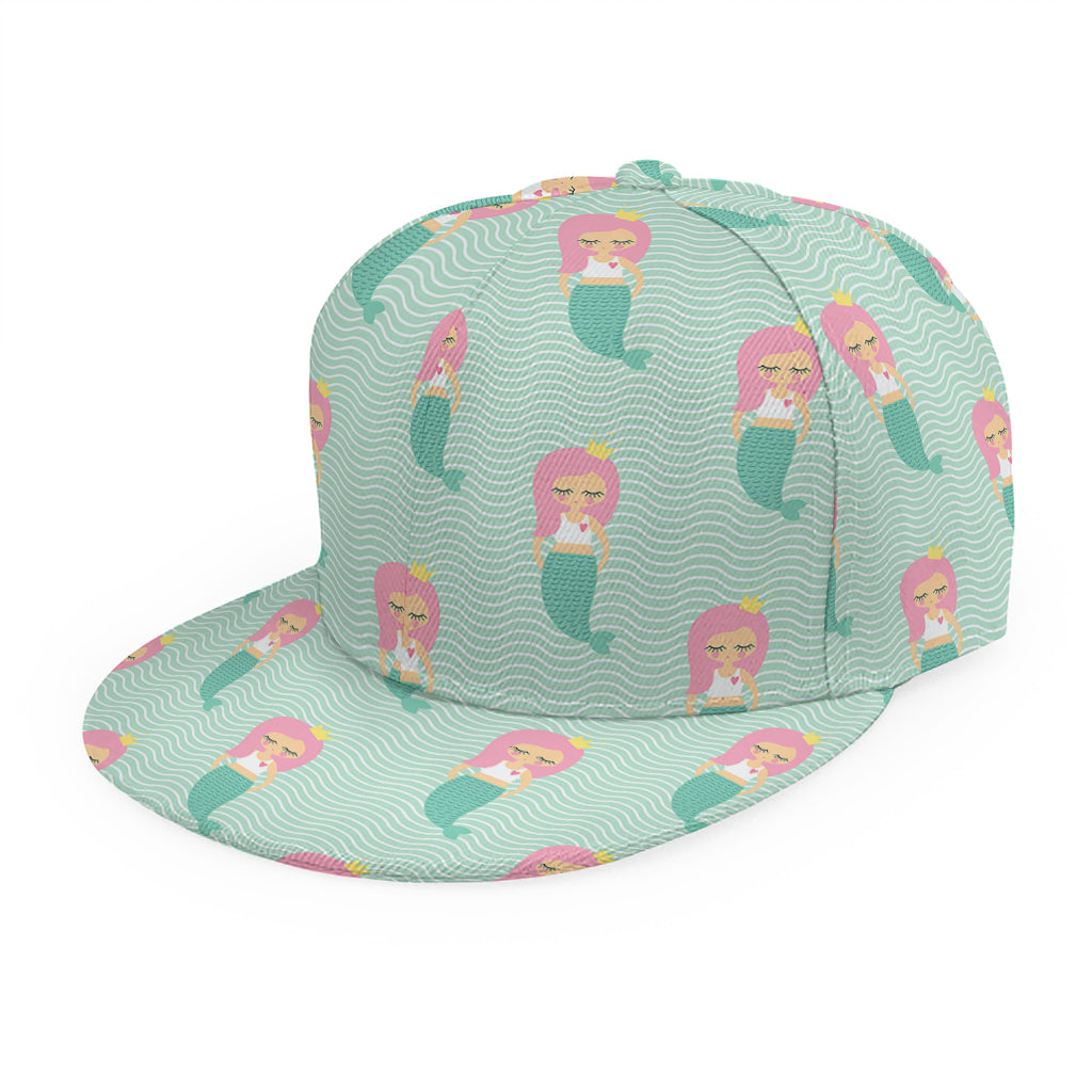 Cute Mermaid Pattern Print Snapback Cap