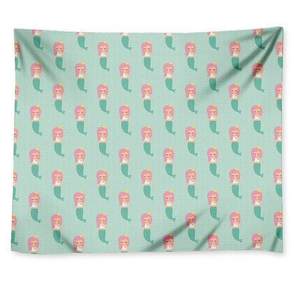 Cute Mermaid Pattern Print Tapestry
