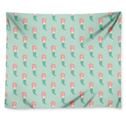 Cute Mermaid Pattern Print Tapestry