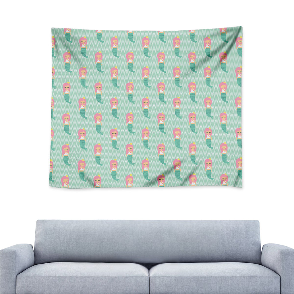 Cute Mermaid Pattern Print Tapestry