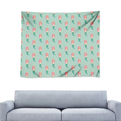 Cute Mermaid Pattern Print Tapestry