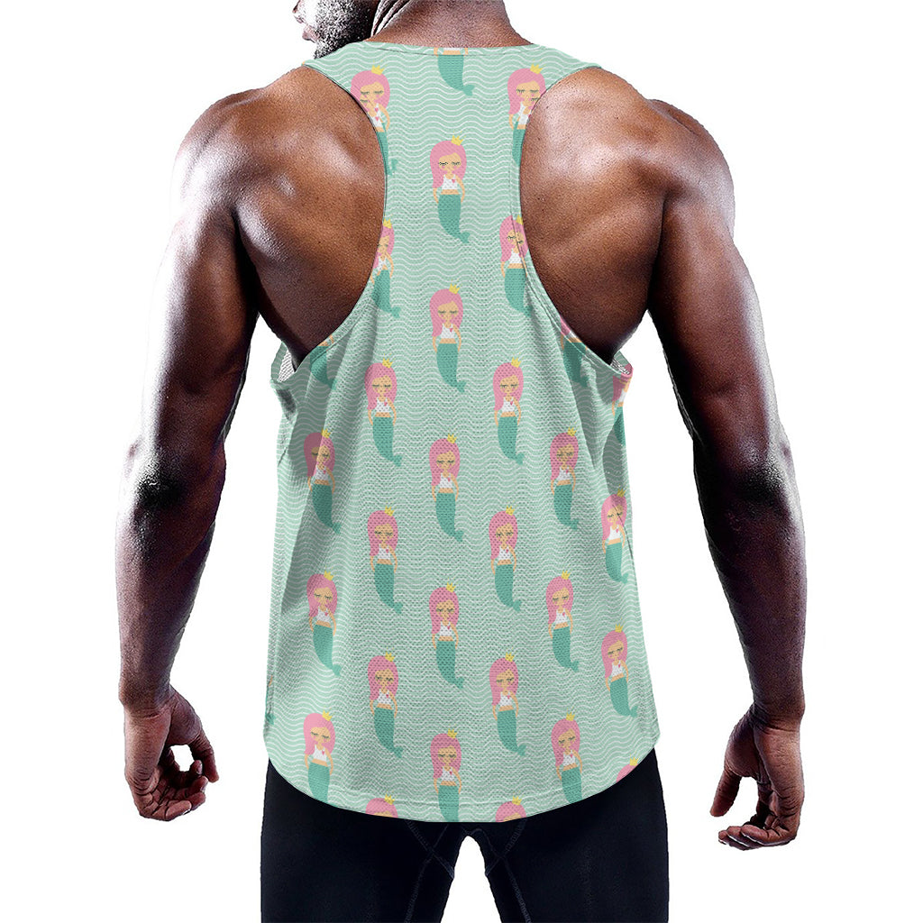 Cute Mermaid Pattern Print Training Tank Top