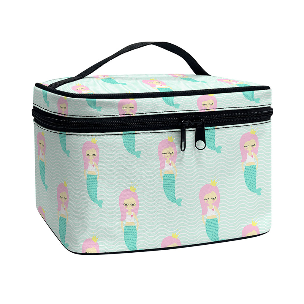 Cute Mermaid Pattern Print Travel Makeup Bag