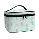 Cute Mermaid Pattern Print Travel Makeup Bag