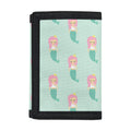 Cute Mermaid Pattern Print Trifold Wallet