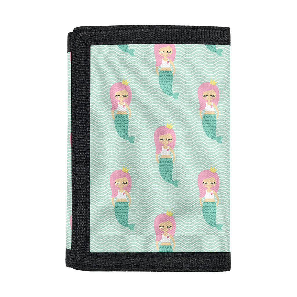 Cute Mermaid Pattern Print Trifold Wallet