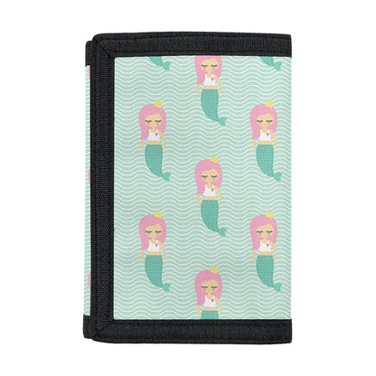 Cute Mermaid Pattern Print Trifold Wallet