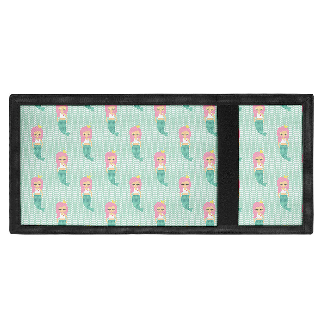 Cute Mermaid Pattern Print Trifold Wallet