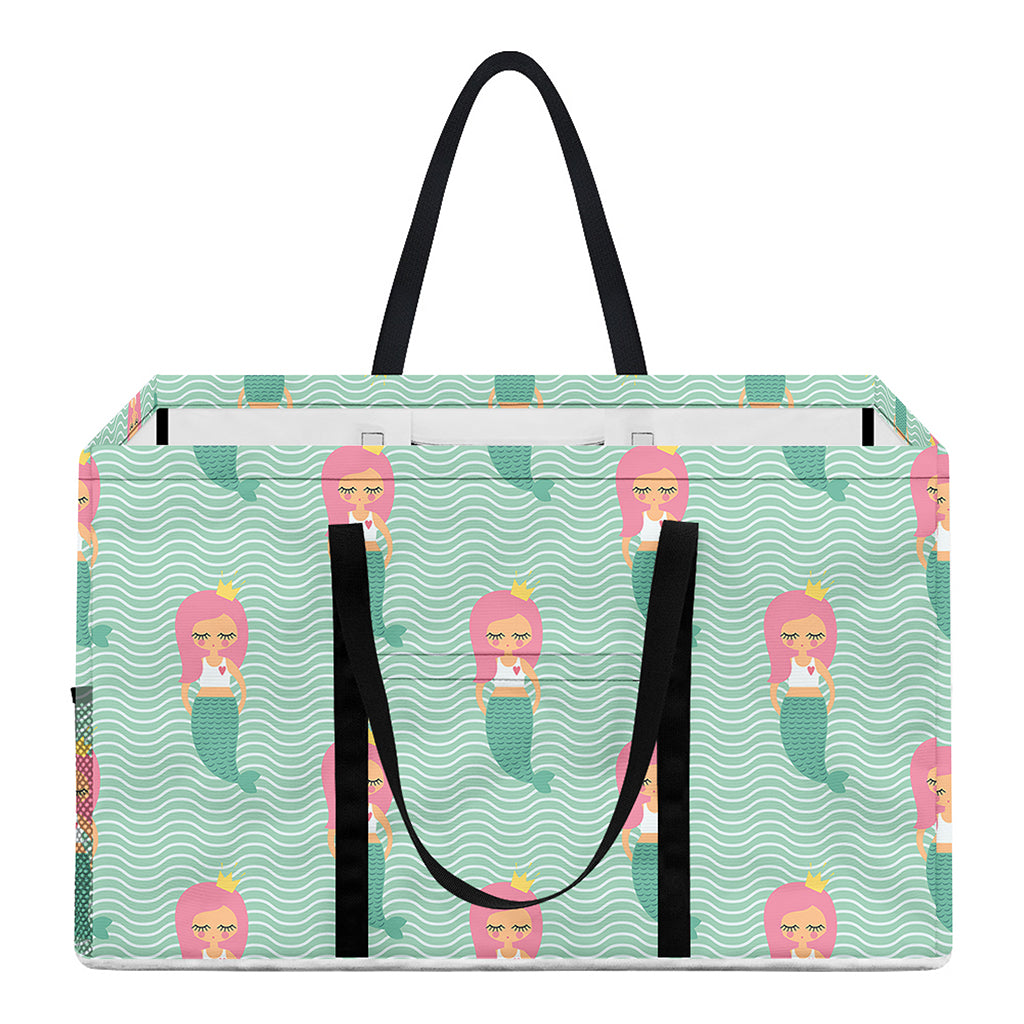 Cute Mermaid Pattern Print Utility Tote Bag